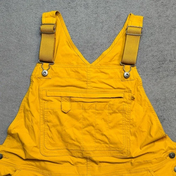 Duluth Trading Co Women's Heirloom Garden Bib Overall Shorts XXL Mustard Yellow - Picture 2 of 15